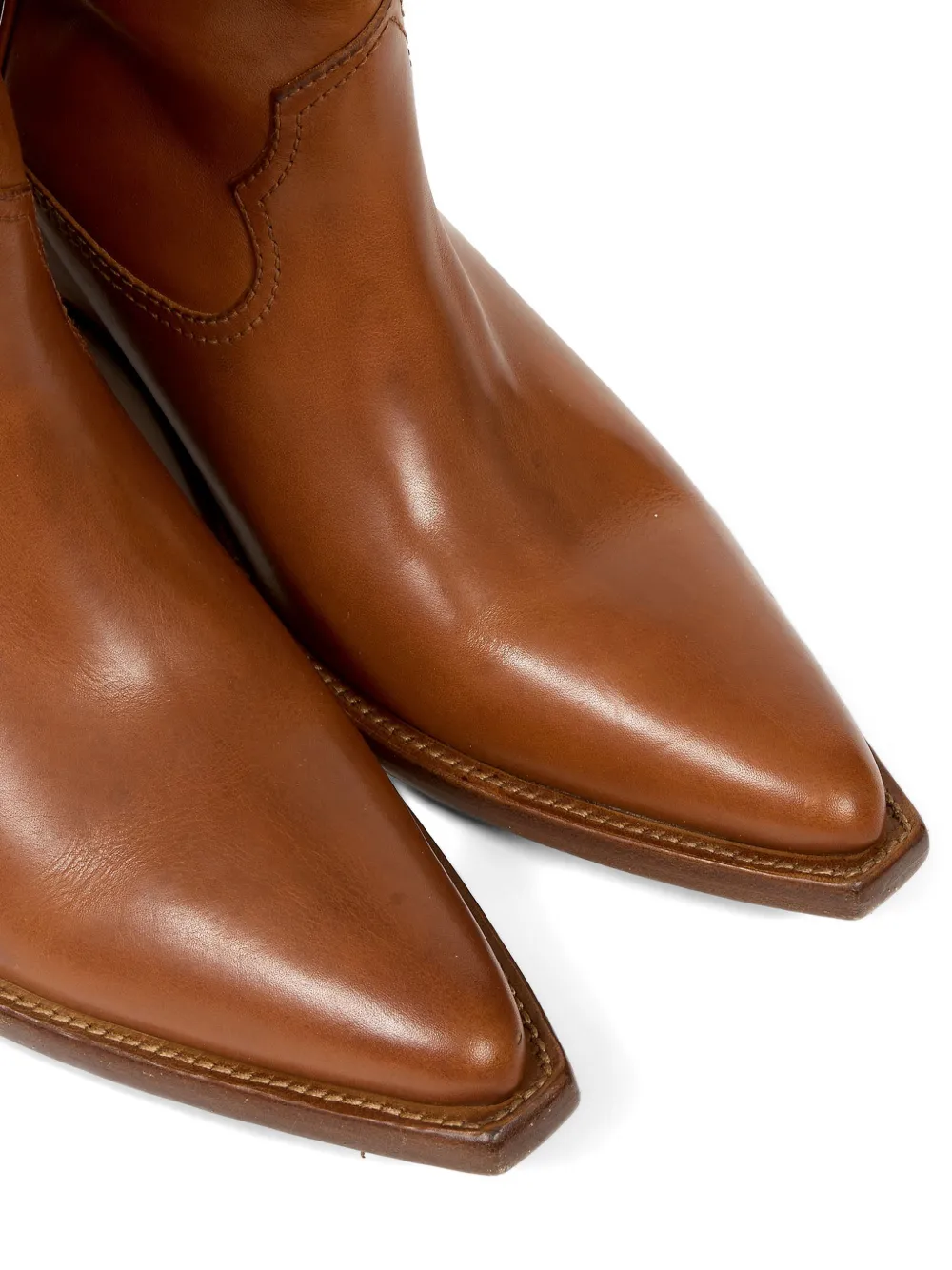 Maison Margiela Leren laarzen met Western-design Bruin