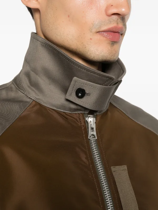 セール中！！　 ジップアップジャケット クリーム/ブラウン Sacai ジップアップ ジャケット | ブラウン | FARFETCH JP
