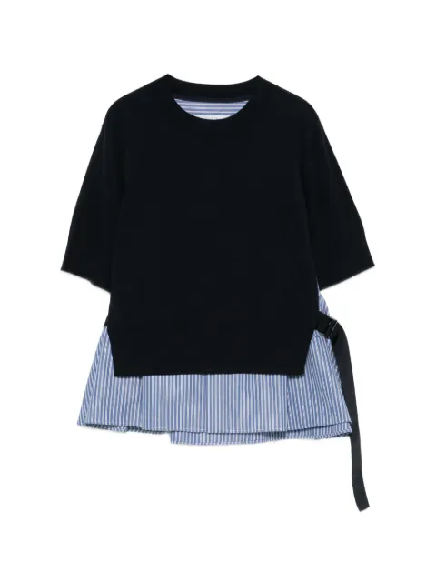 sacai top con detalle de rayas