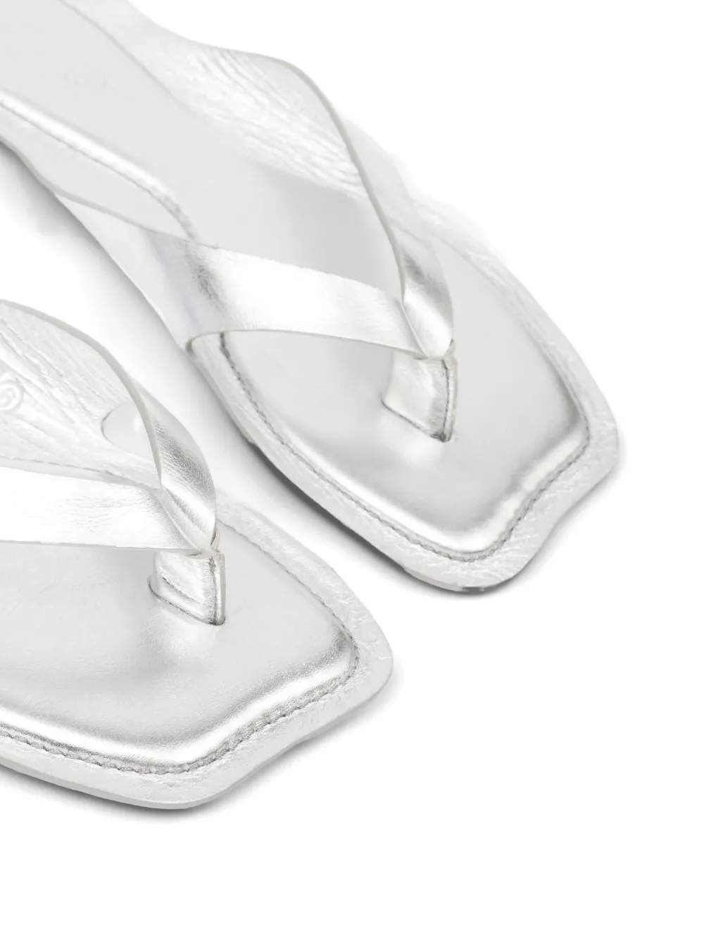 MM6 Maison Margiela Gelamineerde leren sandalen Zilver