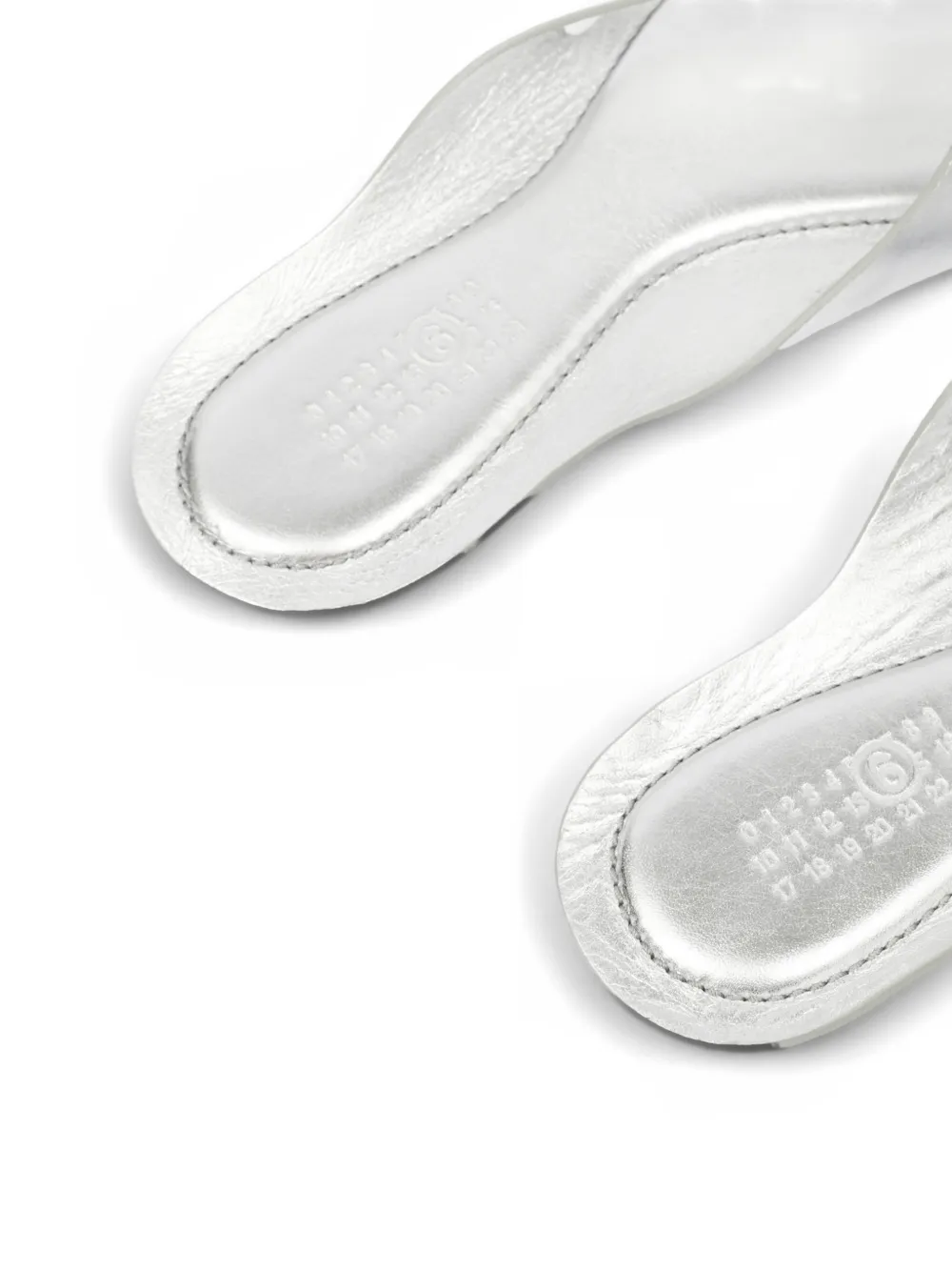 MM6 Maison Margiela Gelamineerde leren sandalen Zilver