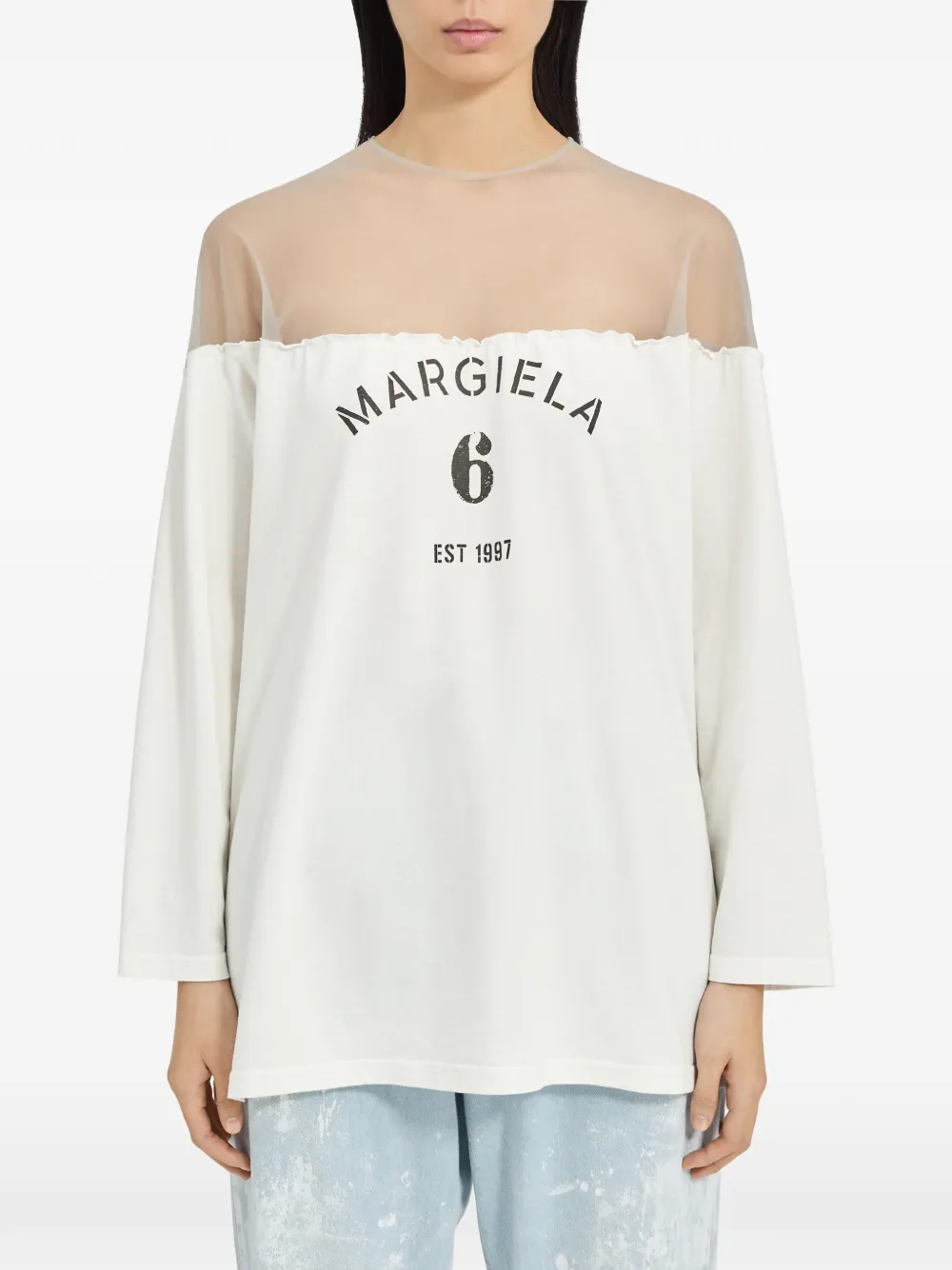MM6 Maison Margiela T-shirt met logo Wit