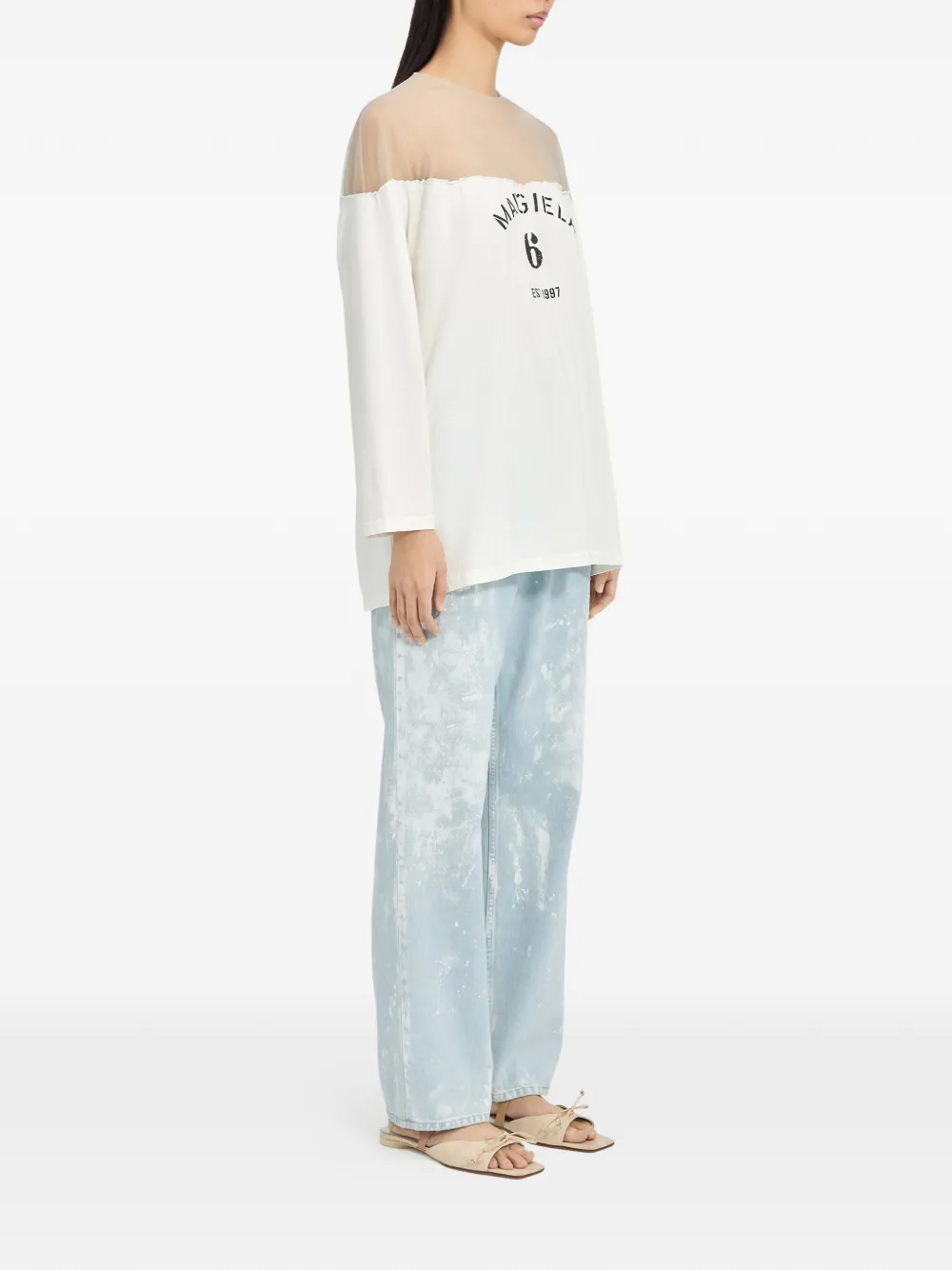 MM6 Maison Margiela T-shirt met logo Wit