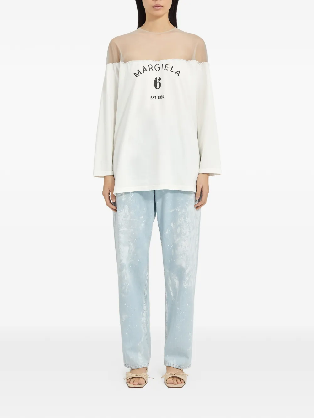 MM6 Maison Margiela T-shirt met logo Wit