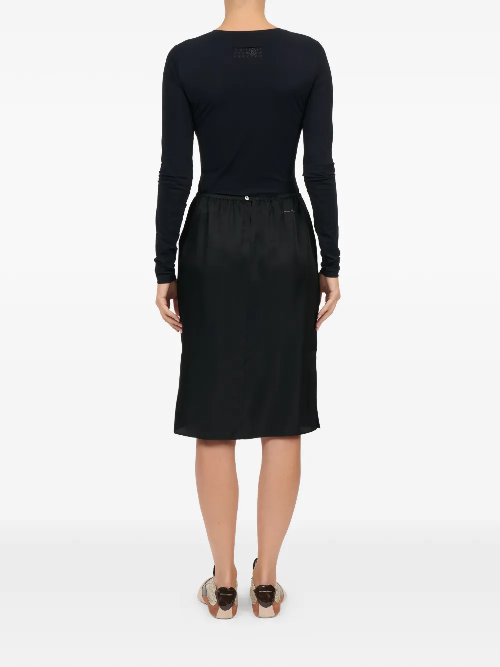 MM6 Maison Margiela Elastische midi-rok Zwart
