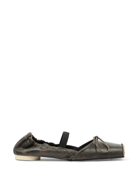 MM6 Maison Margiela square toe bow ballerina shoes