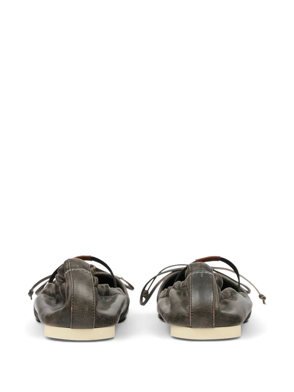 MM6 Maison Margiela square toe bow ballerina shoes Bruin