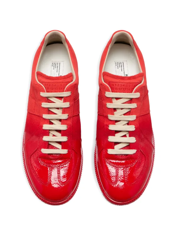 Maison Margiela Replica Leather Sneakers | Red | FARFETCH GE