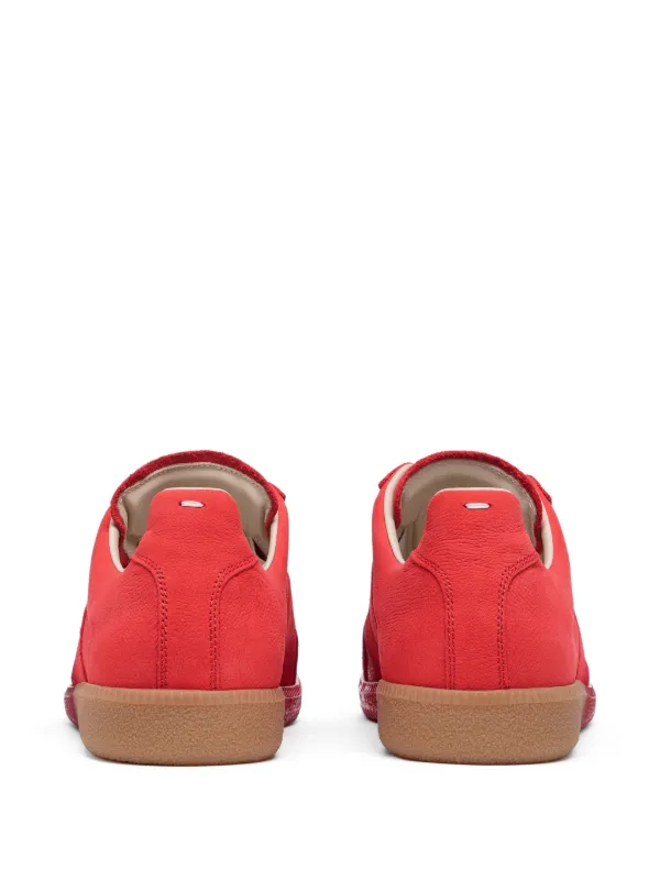 Maison Margiela Replica Leather Sneakers | Red | FARFETCH GE