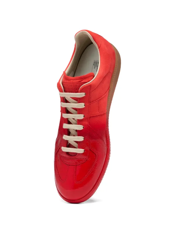 Maison Margiela REPLICA 赤 レザー　41サイズ Maison Margiela Replica Leather Sneakers | Red | FARFETCH GE