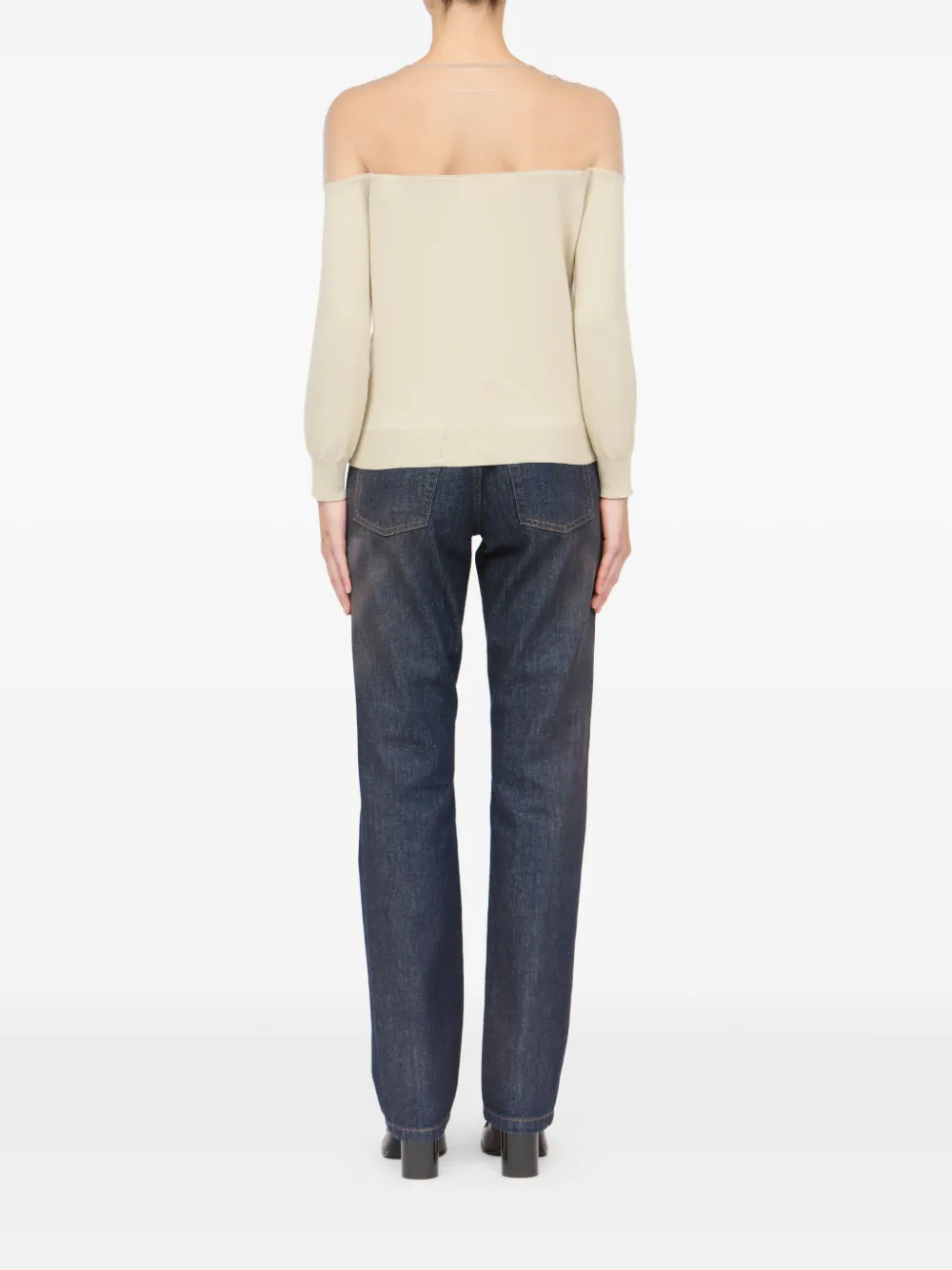 MM6 Maison Margiela Doorzichtig gebreid vest Beige
