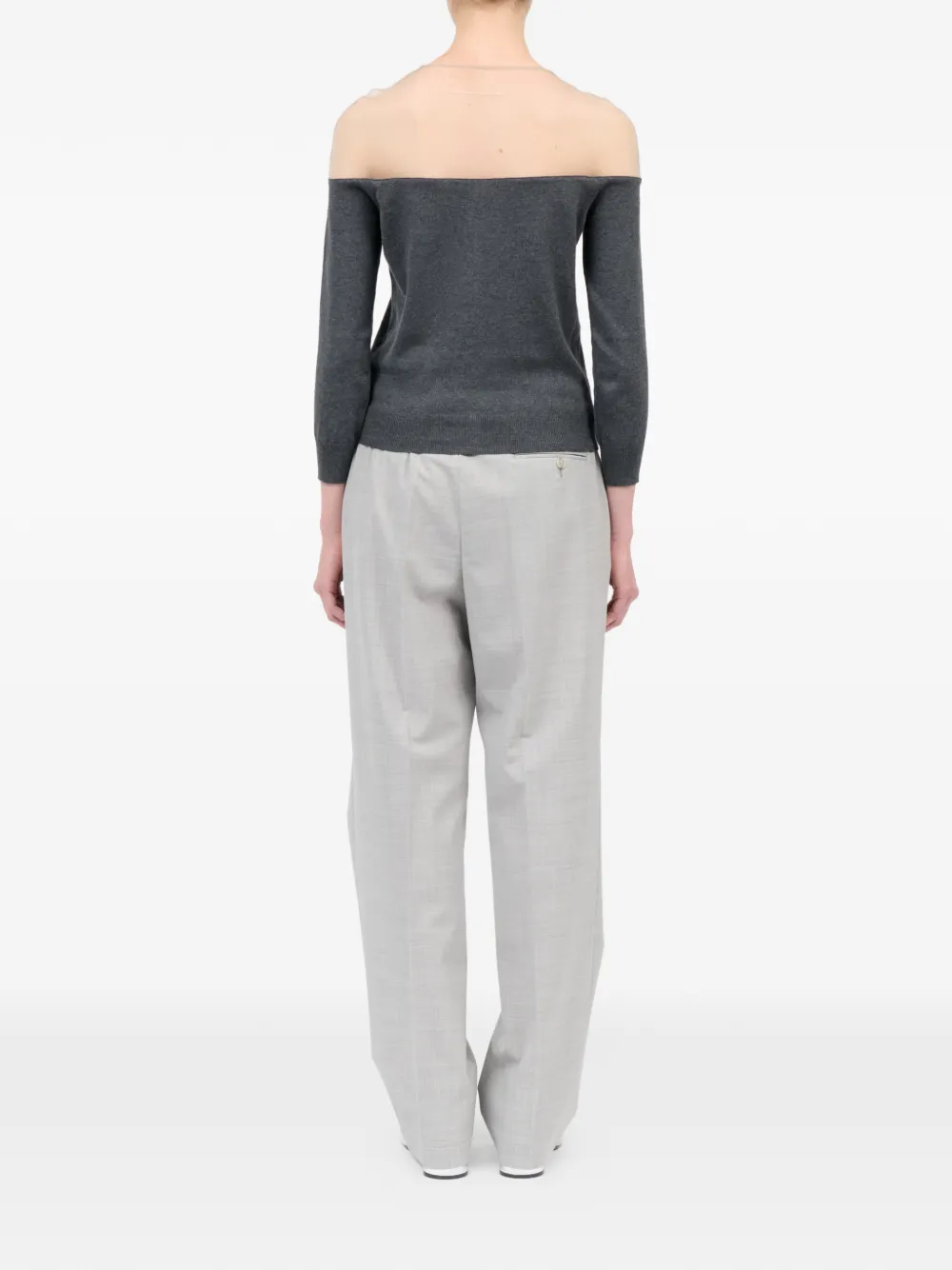 MM6 Maison Margiela Doorzichtig gebreid vest Grijs