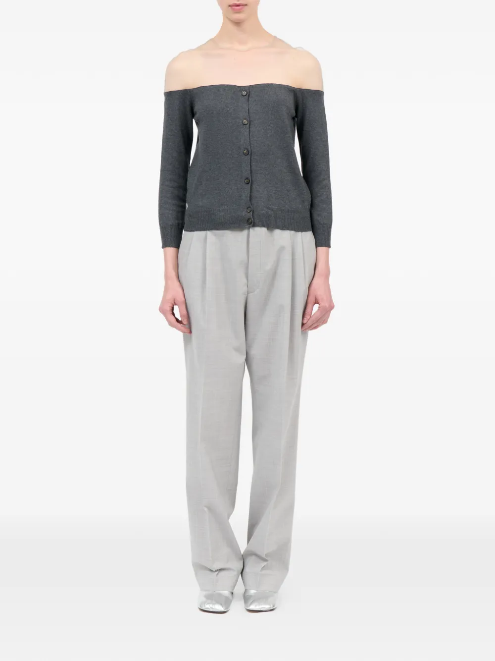 MM6 Maison Margiela Doorzichtig gebreid vest Grijs