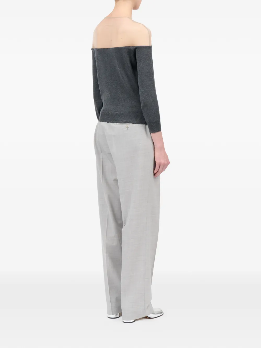 MM6 Maison Margiela Doorzichtig gebreid vest Grijs