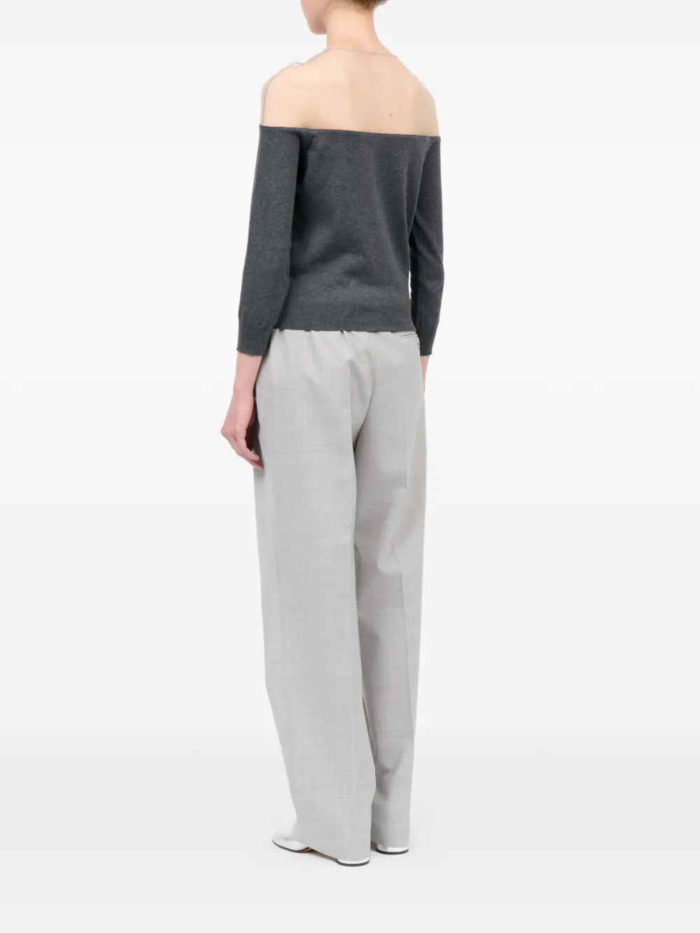 MM6 Maison Margiela シアーニット カーディガン | グレー | FARFETCH JP