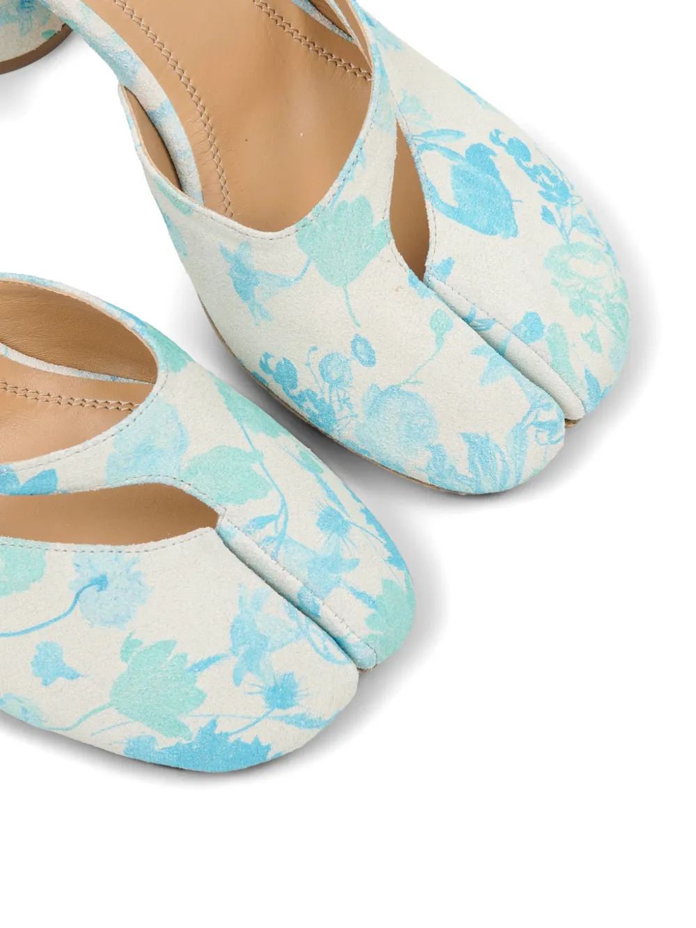 Maison Margiela Tabi pumps met bloemenprint Beige