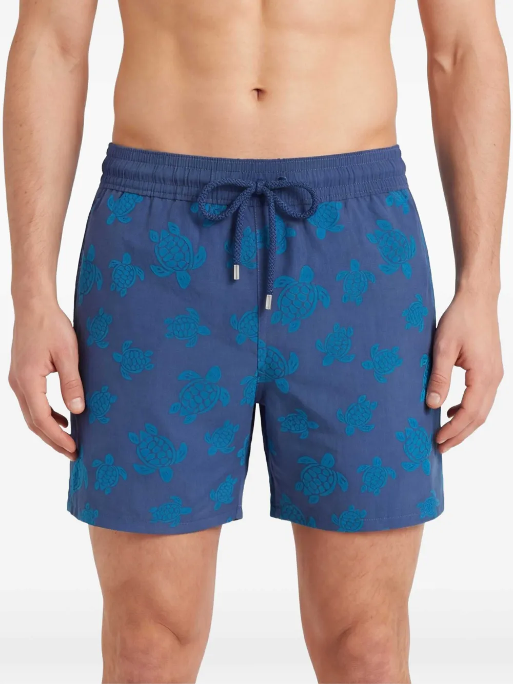 Vilebrequin Ronde des Tortues shorts met trekkoord en print Blauw