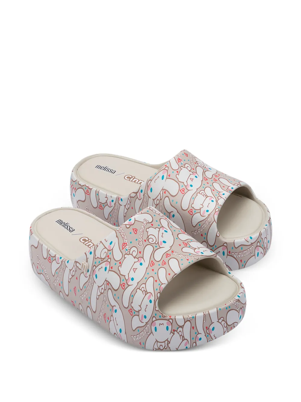 Melissa x Hello Kitty and Friends Free slippers met plateauzool Beige