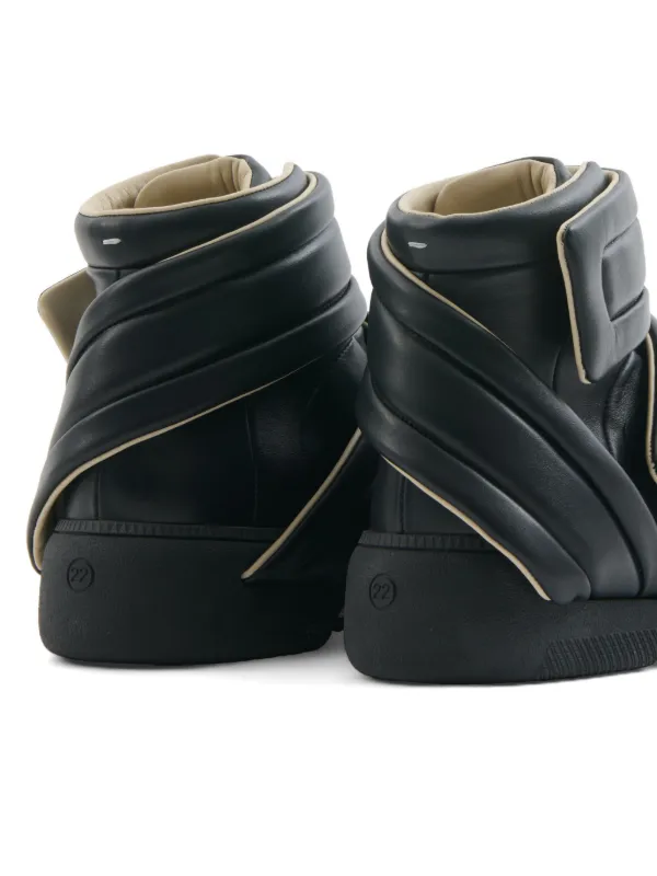 Maison Margiela Future Show Leather Sneakers | Black | FARFETCH CA