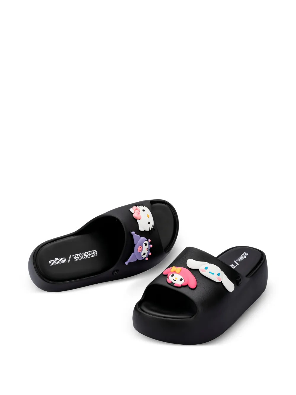 Melissa x Hello Kitty and Friends Free slippers met plateauzool Zwart