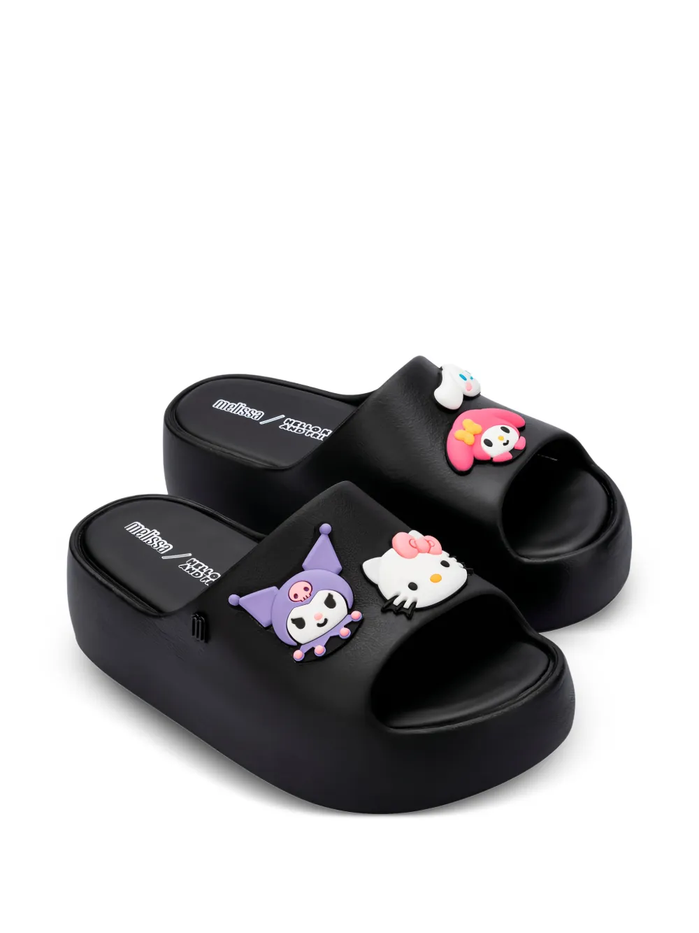 Melissa x Hello Kitty and Friends Free slippers met plateauzool Zwart