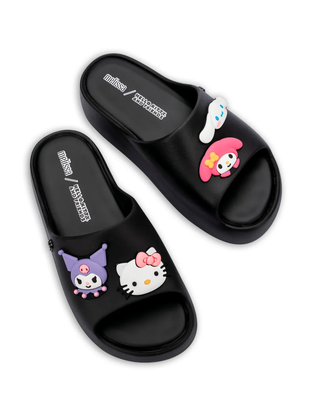Melissa x Hello Kitty and Friends Free slippers met plateauzool Zwart