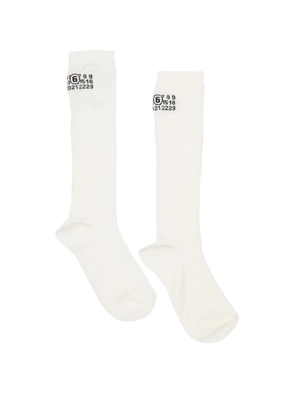 MM6 Maison Margiela ribbed logo socks - Bianco