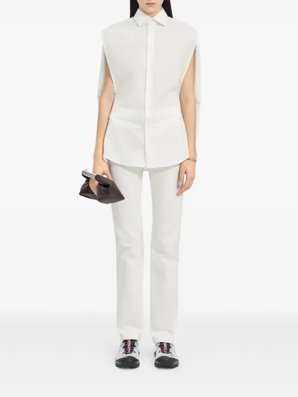 MM6 Maison Margiela ノースリーブシャツ | ホワイト | FARFETCH JP