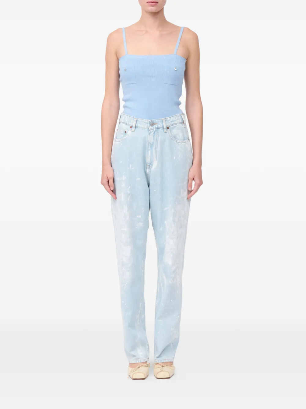  Mm6 Maison Margiela Vaqueros Rectos Con Motivo Numeric - Azul 