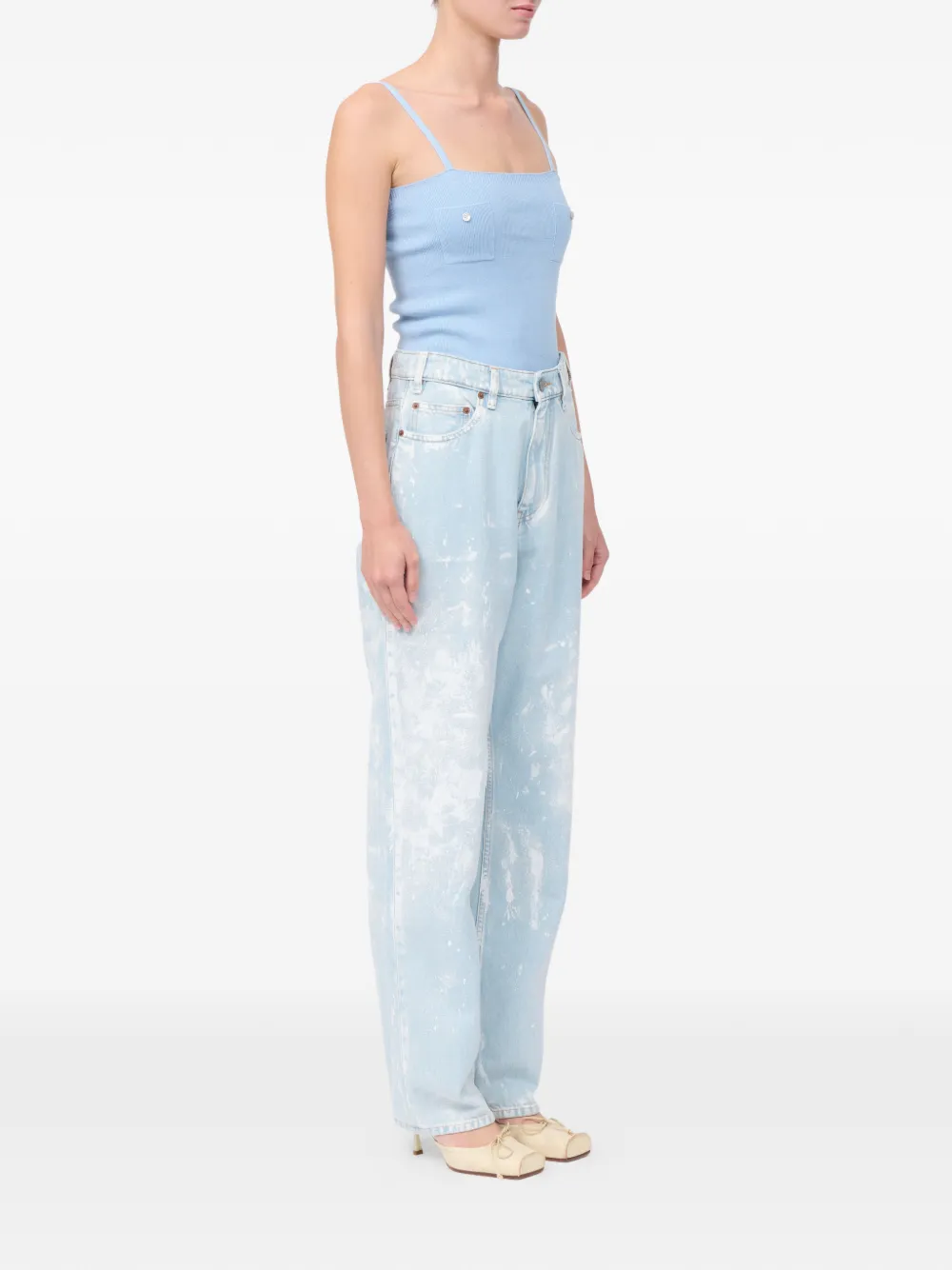  Mm6 Maison Margiela Vaqueros Rectos Con Motivo Numeric - Azul 