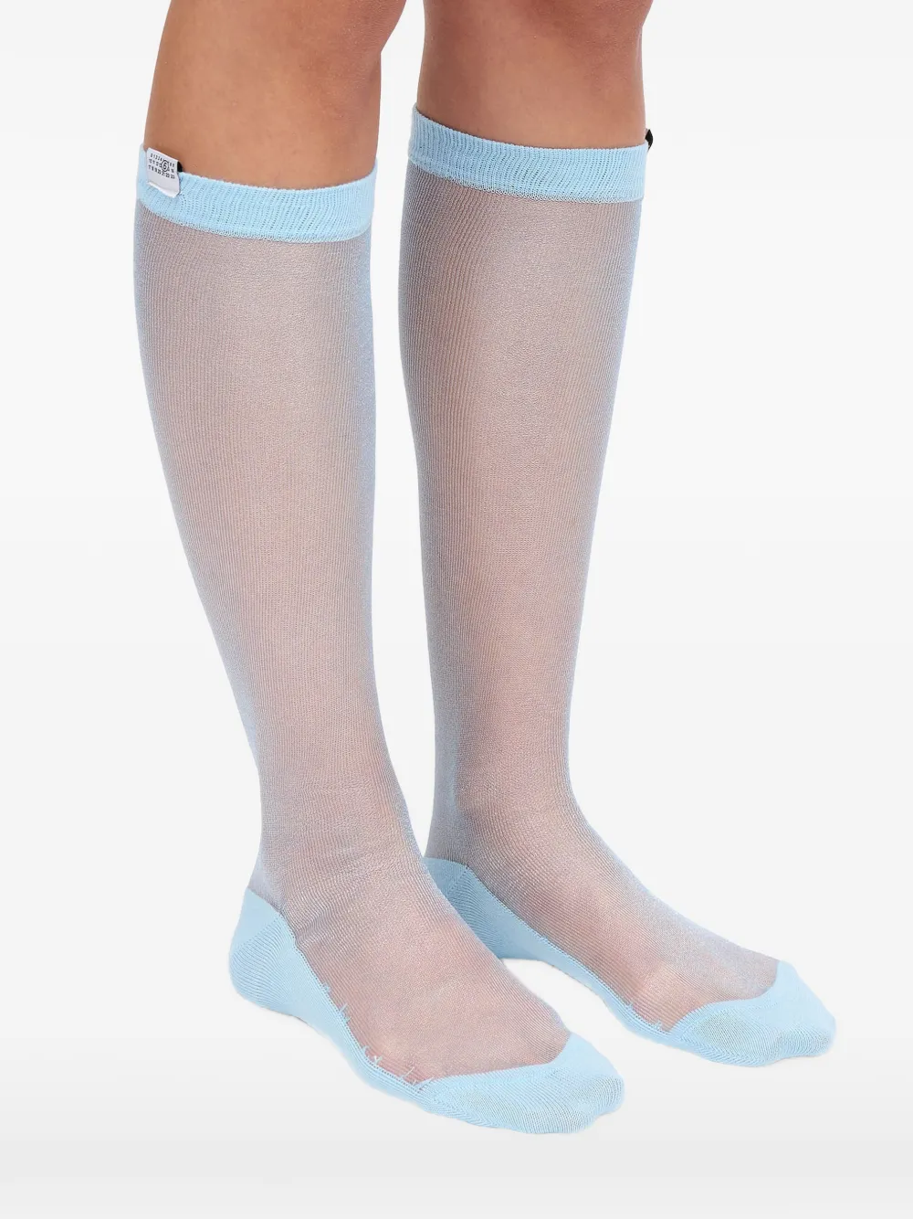  Mm6 Maison Margiela Ribbed-cuffs Socks - Blue 
