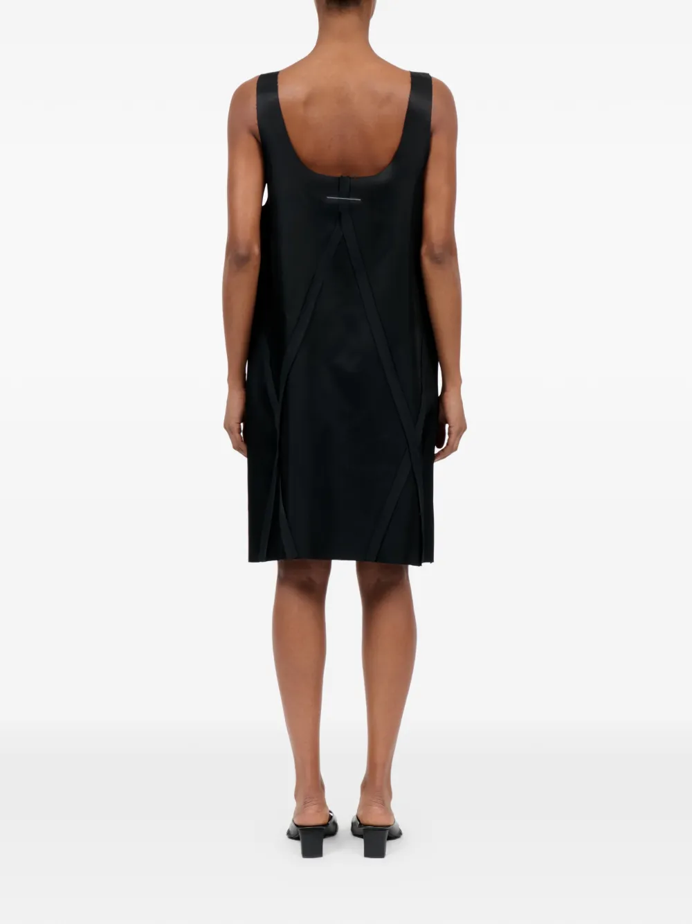 MM6 Maison Margiela Midi-jurk met V-hals Zwart