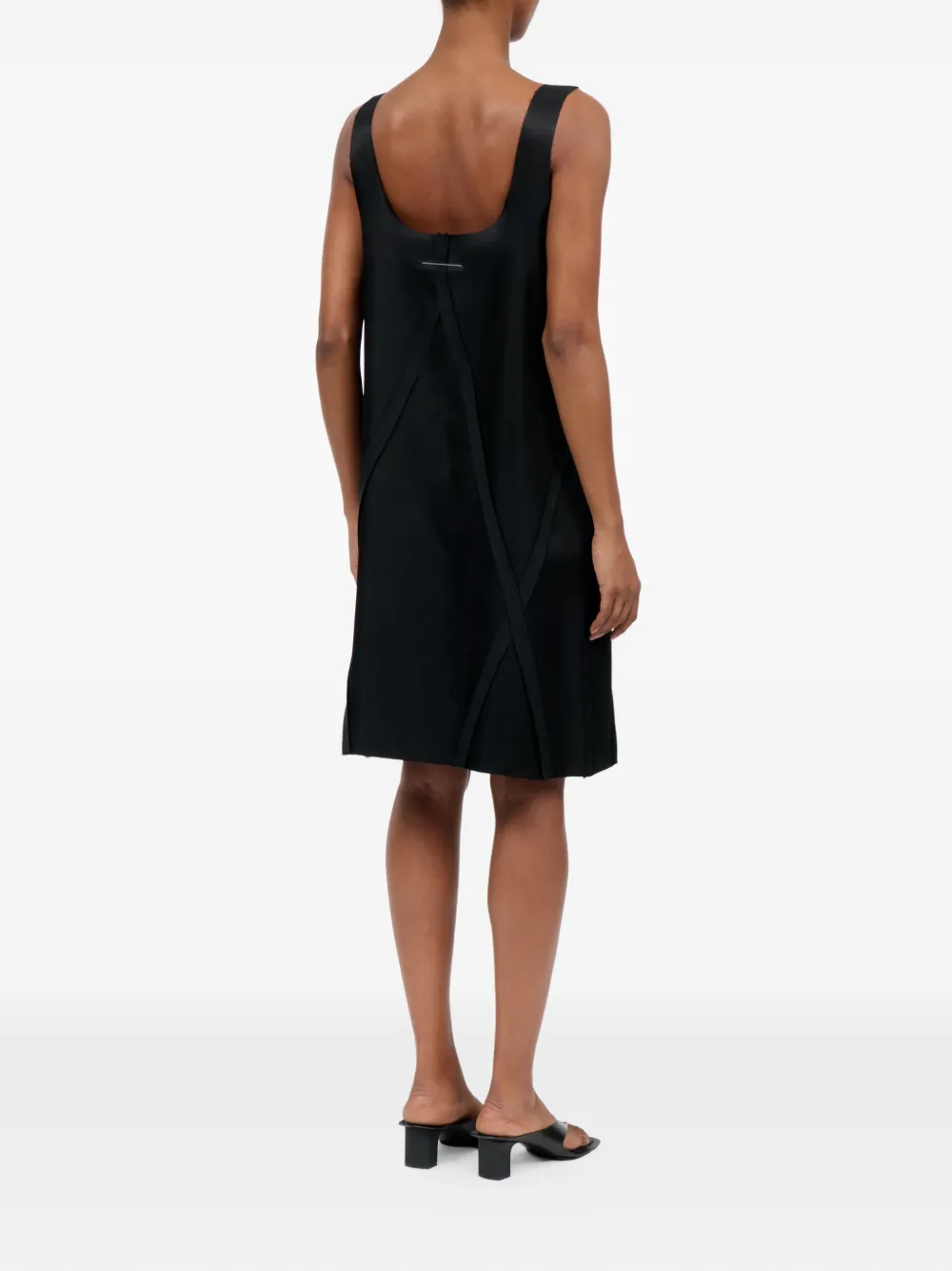 MM6 Maison Margiela Midi-jurk met V-hals Zwart