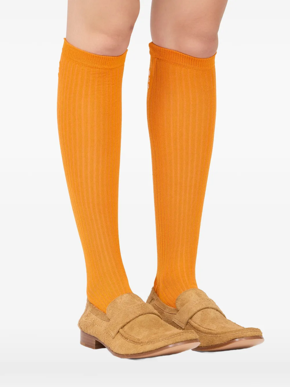 ribbed logo socks