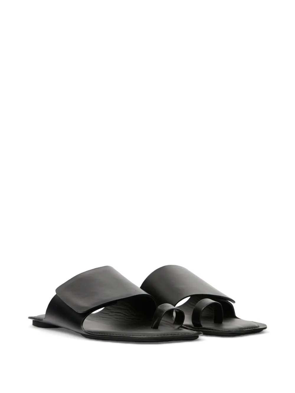 MM6 Maison Margiela Leren sandalen met brede bandjes Zwart