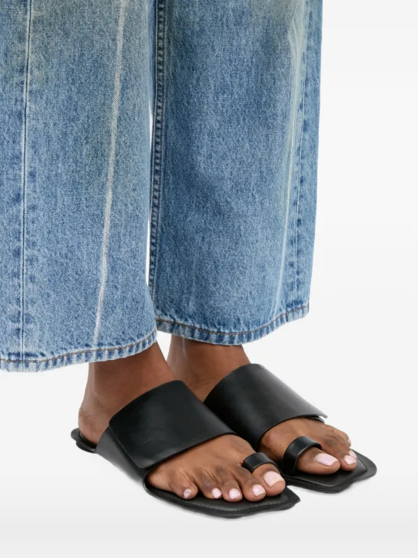 MM6 Maison Margiela Anatomic レザーサンダル | ブラック | FARFETCH JP
