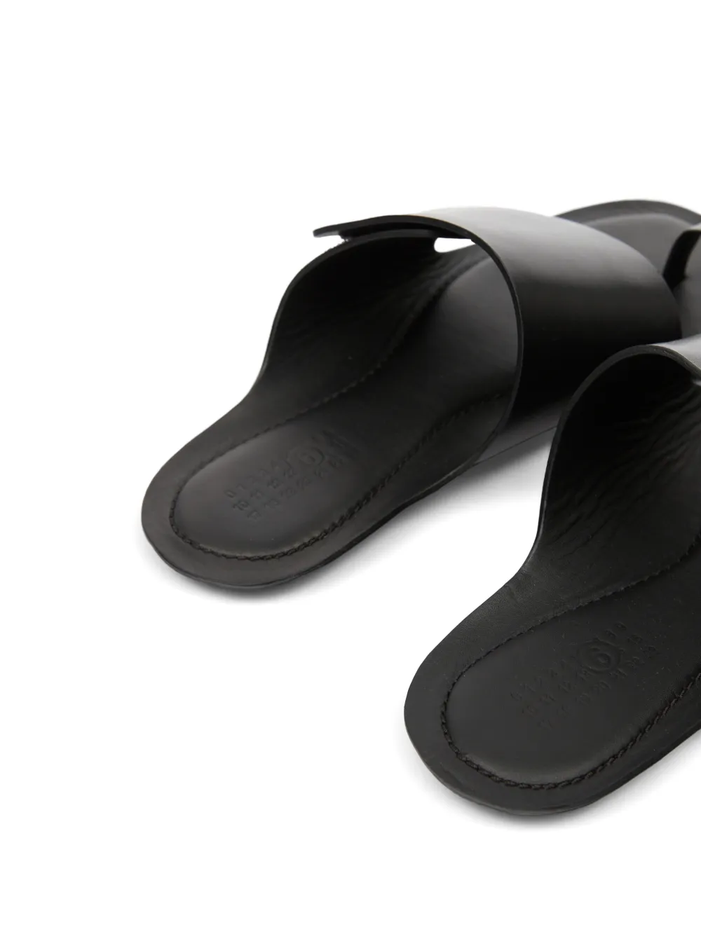 MM6 Maison Margiela Leren sandalen met brede bandjes Zwart