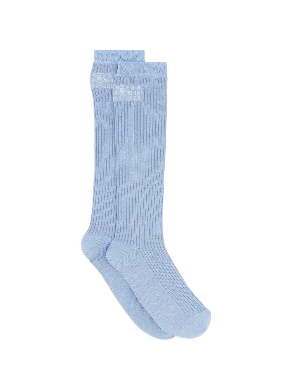 MM6 Maison Margiela Geribbelde sokken Blauw