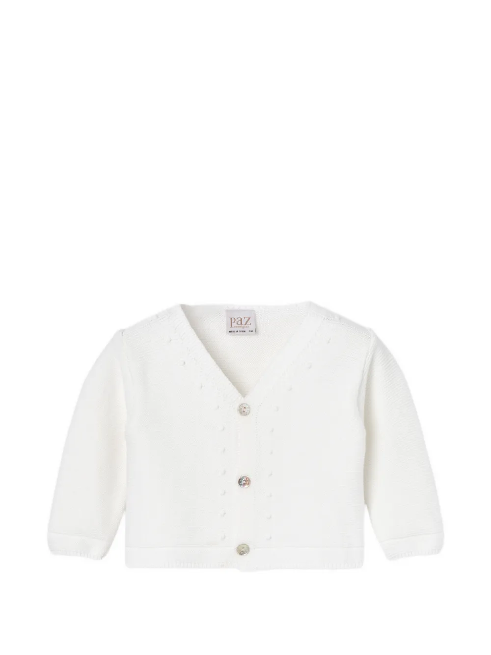 Paz Rodriguez Babies' Paz Buttoned Cardigan In White