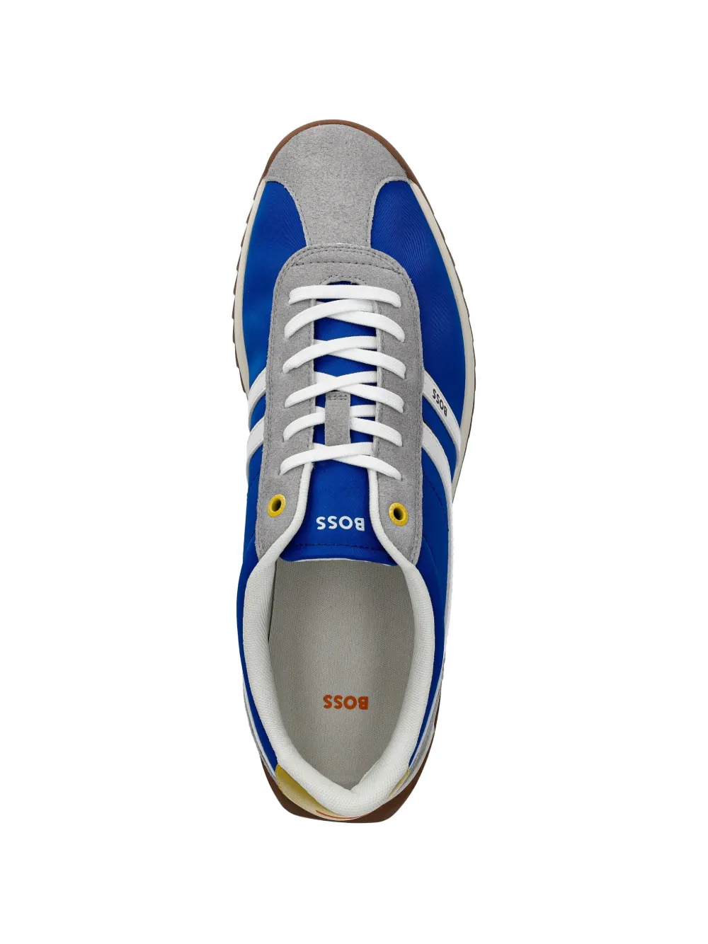 BOSS logo-detail lace-up sneakers Blauw