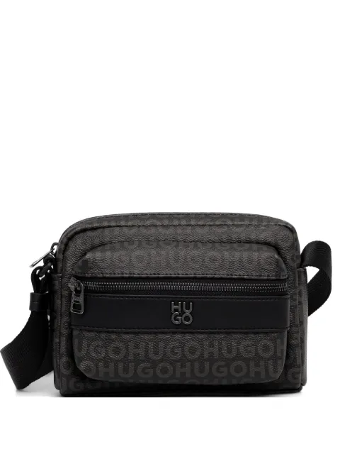 HUGO logo-monogram zip-fastening shoulder bag
