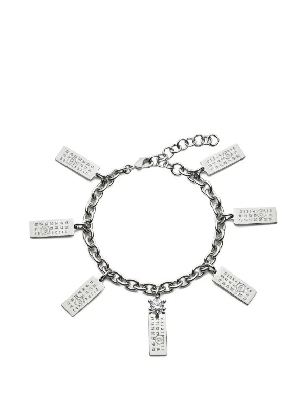MM6 Maison Margiela チャーム チェーンブレスレット | シルバートーン