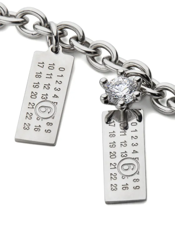 MM6 Maison Margiela チャーム チェーンブレスレット | シルバートーン