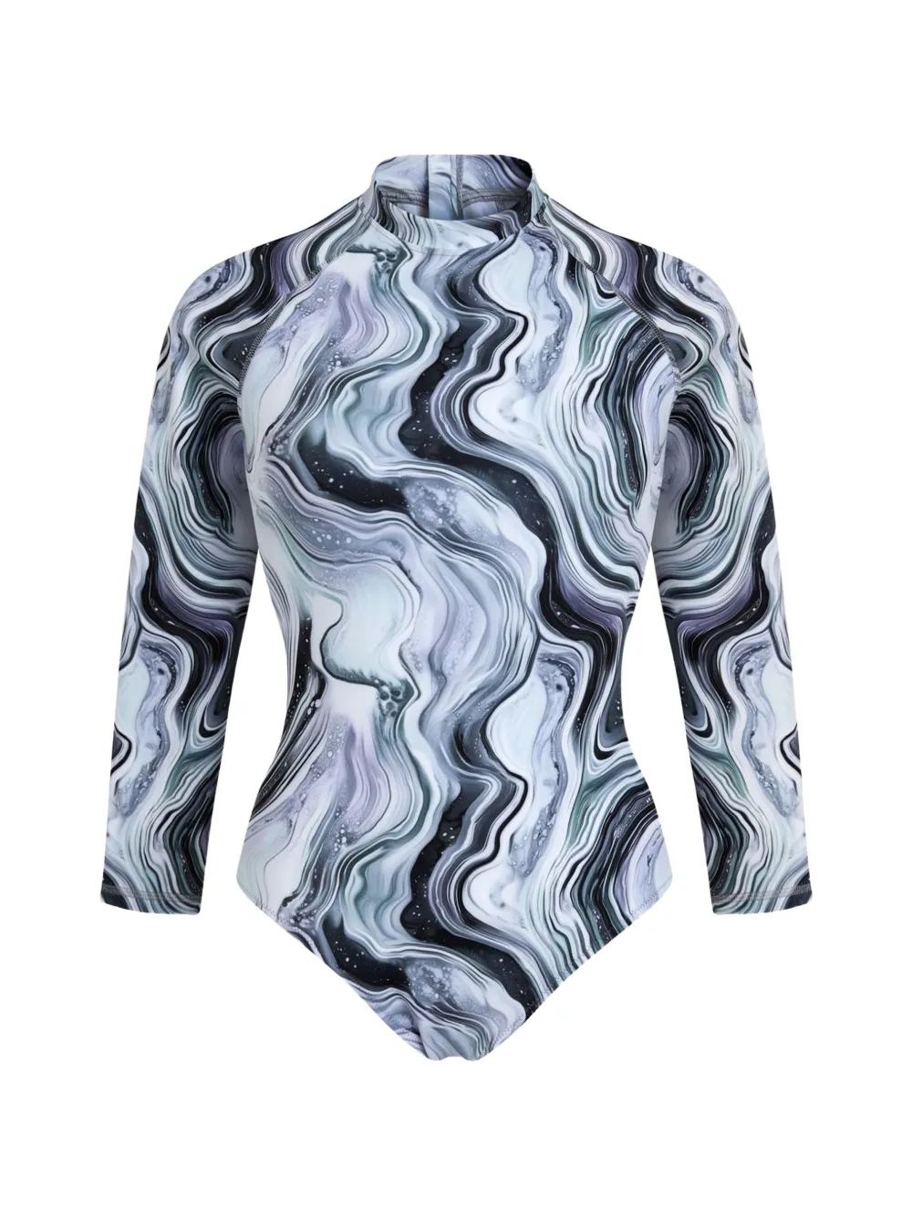 Vilebrequin UV Protection Badeanzug mit Marmor-Print - Weiß