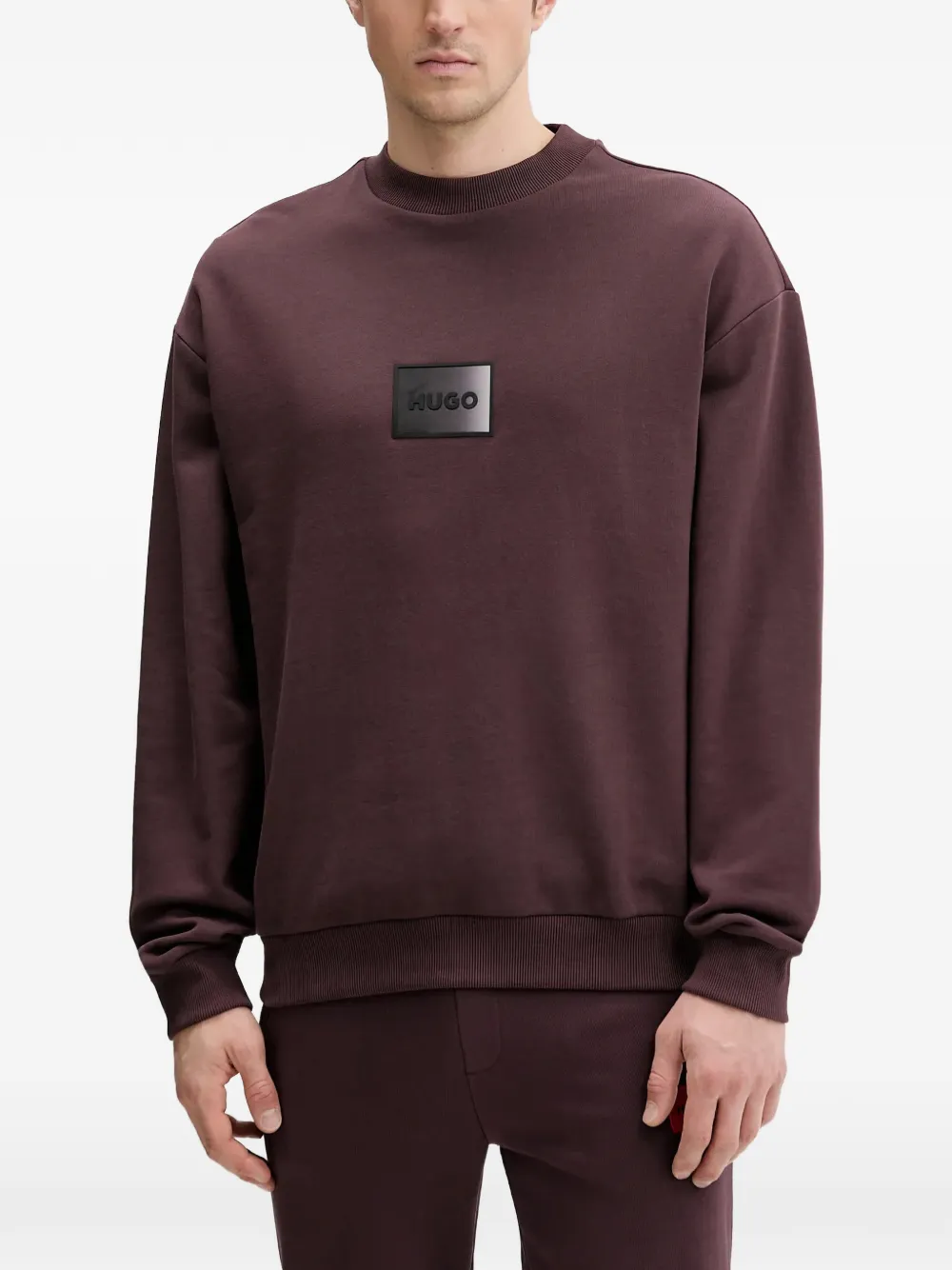 HUGO logo-detail sweatshirt - Marrone