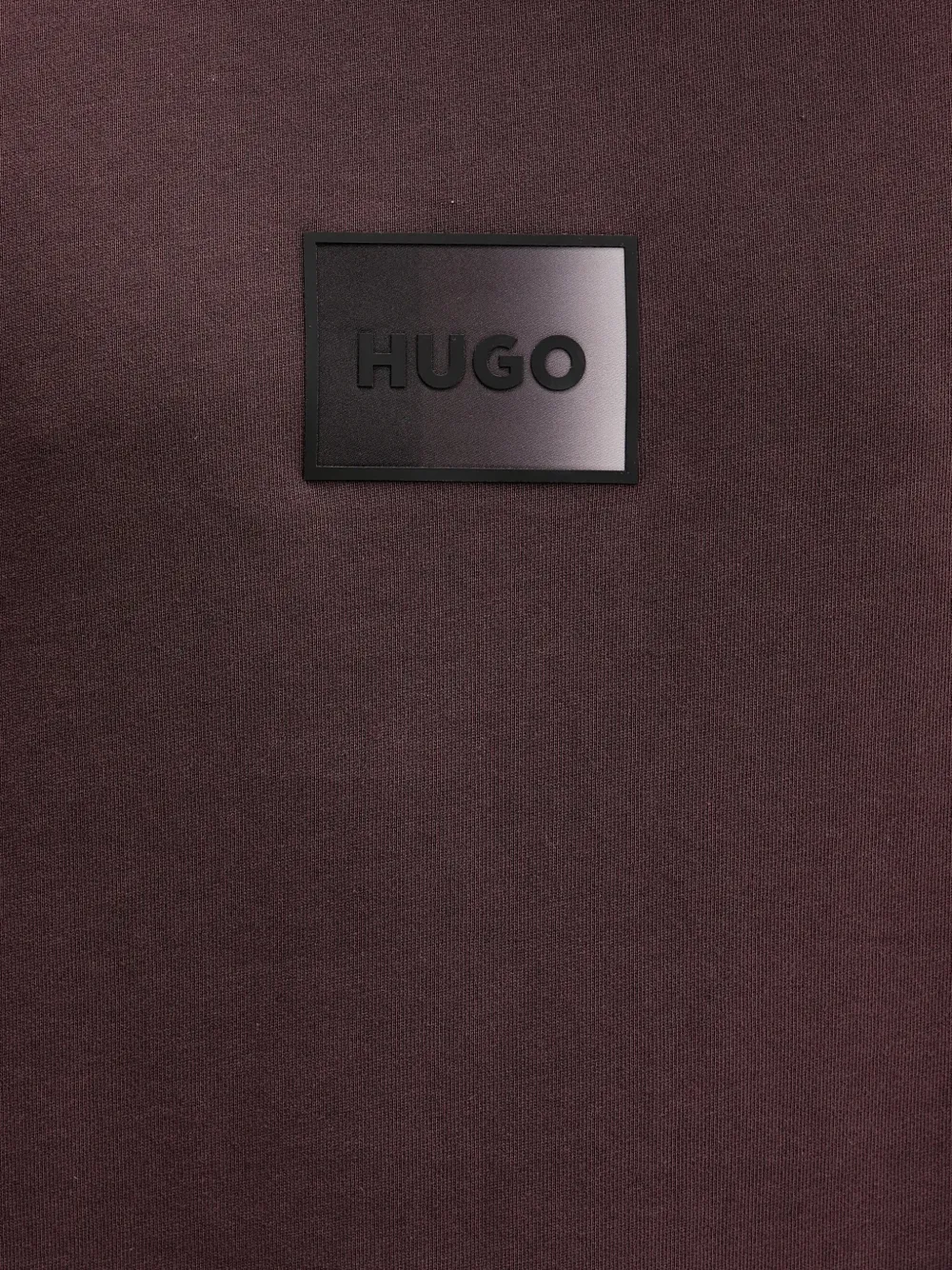 HUGO Sweater met logopatch en ronde hals Bruin