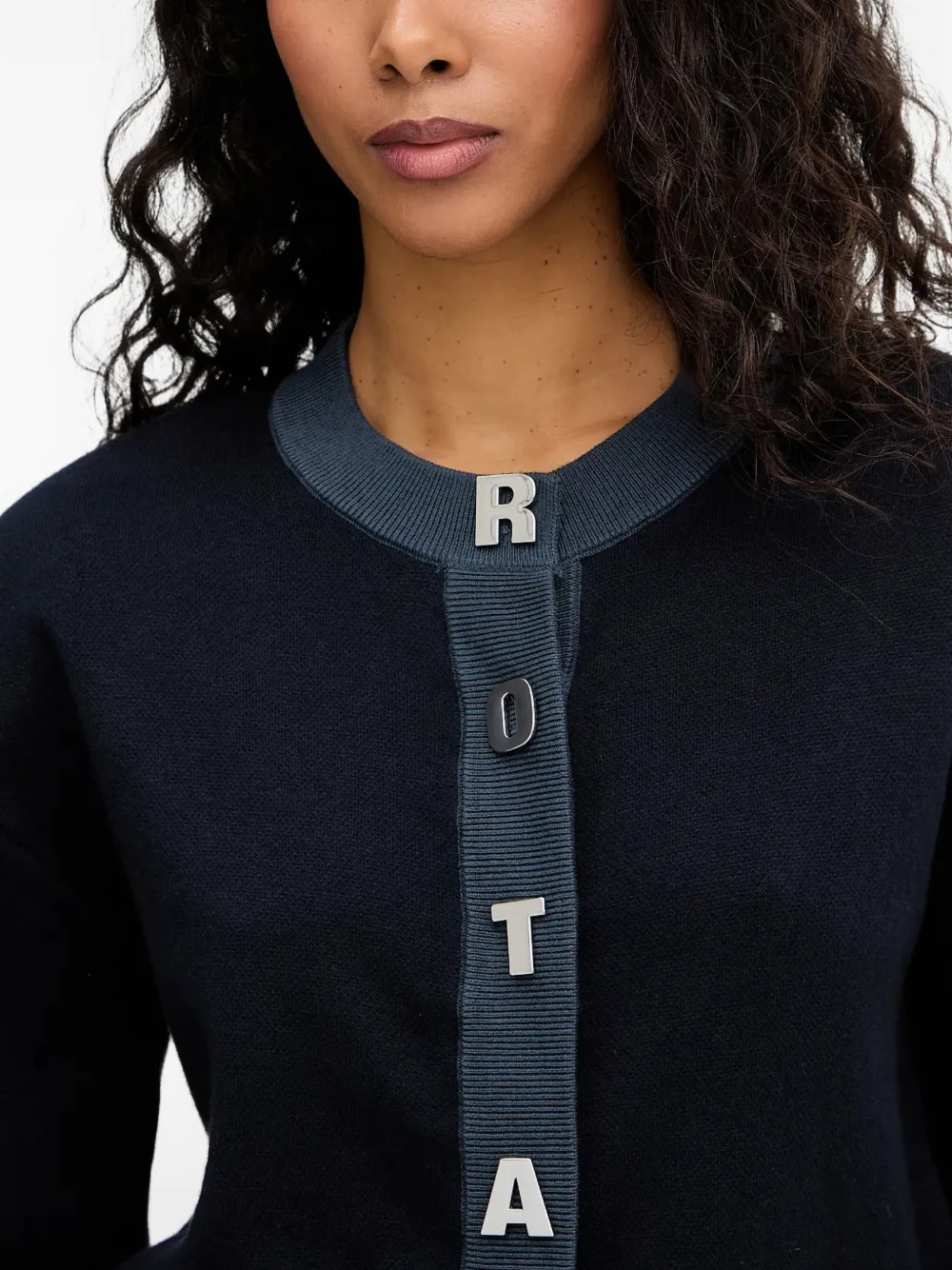 Letter-Embellishment Cardigan
