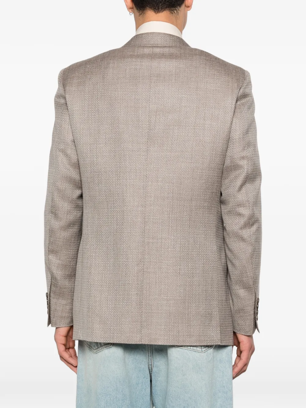 Canali Blazer met textuur Beige