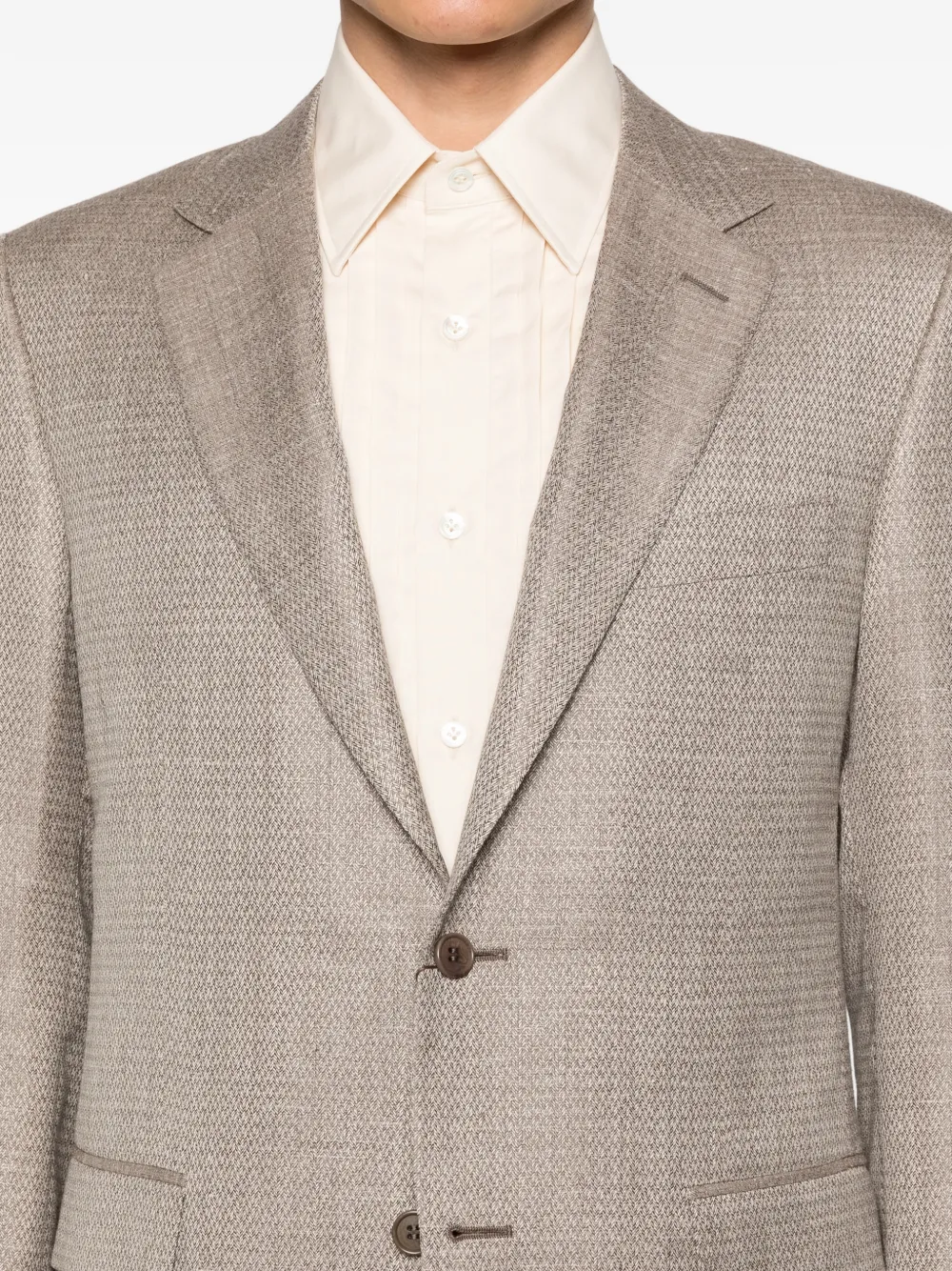 Canali Blazer met textuur Beige