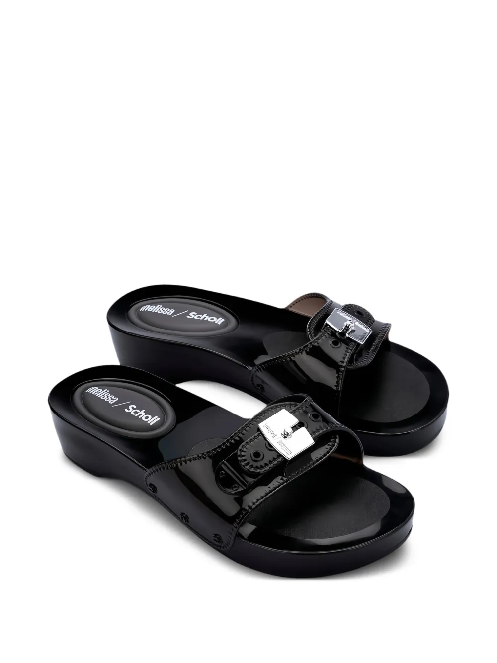 Melissa x Scholl slippers met percura hak Zwart